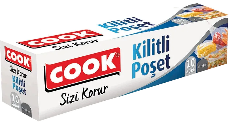 BUZDOLABI POŞETİ KİLİTLİ COOK 19*25CM 10LU