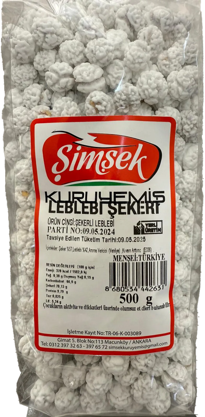 ŞİMŞEK LEBLEBİ ŞEKERİ 500G