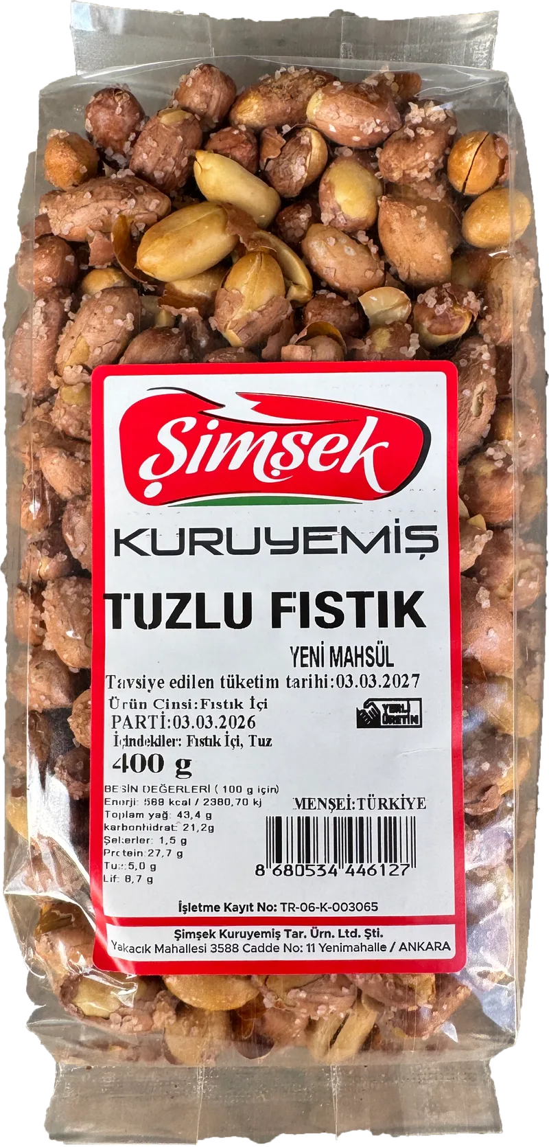ŞİMŞEK FISTIK İÇİ 400G