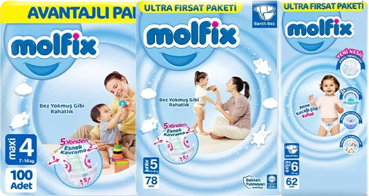 BEBEK BEZİ MOLFİX ULTRA FIRSAT 108-100-78-68Lİ ÇEŞİTLERİ