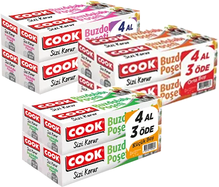 BUZDOLABI POŞETİ 4LÜ COOK (80-120-160LI) Çeşitleri