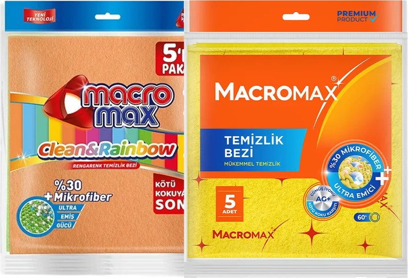 TEMİZLİK BEZİ SARI 5Lİ MACROMAX
