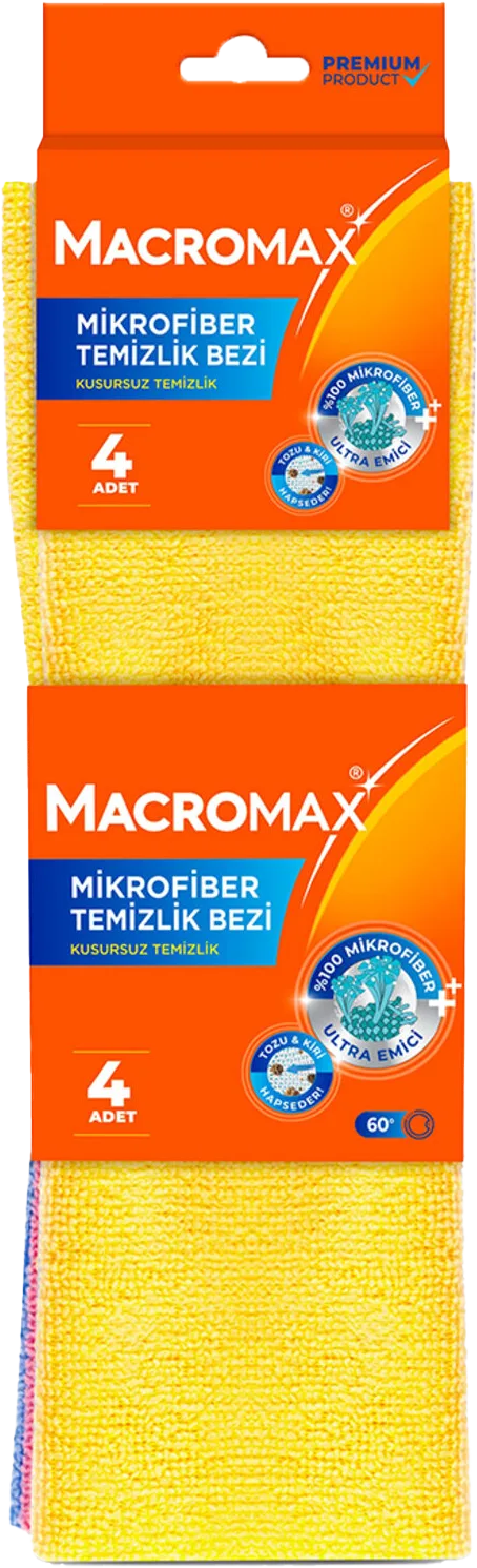 TEMİZLİK BEZİ M.FİBER 4LÜ MACROMAX