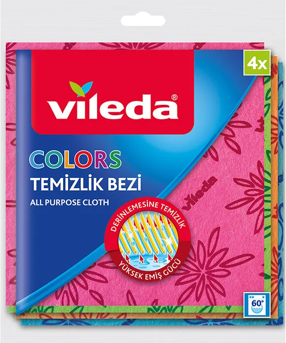 TEMİZLİK BEZİ COLORS 4LÜ VİLEDA