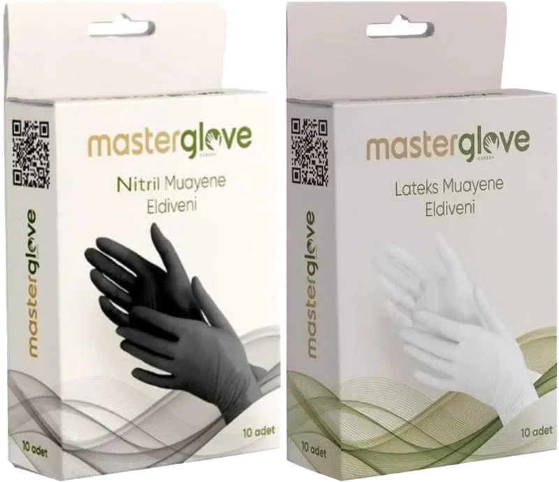 LATEX ELDİVEN MASTER GLOVE 10LU SİYAH Çeşitleri
