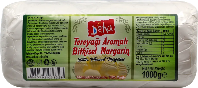 MARGARİN PAKET 1KG DEHA
