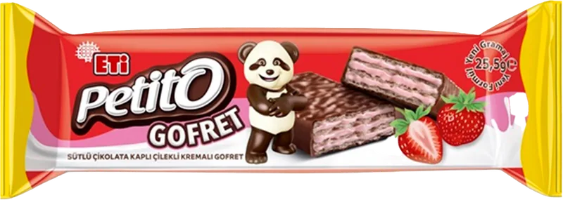 ÇİKOLATALI GOFRET PETİTO 25.5G ETİ ÇİLEKLİ