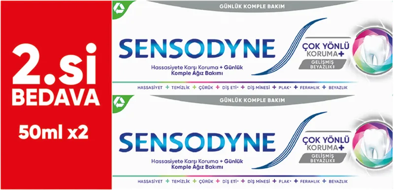 DİŞ MACUNU LÜX 2Lİ 50+50ML SENSODYNE ÇOK YÖN.KORUMA