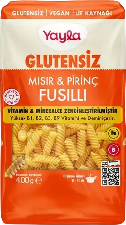 MAKARNA GLUTENSİZ 400G YAYLA FUSILLI MISIR PİRİNÇ