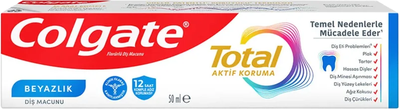DİŞ MACUNU LÜX 50ML COLGATE TOTAL AKTİF BEYAZLIK
